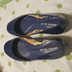 Blue Patent Flats size 8 1/2...